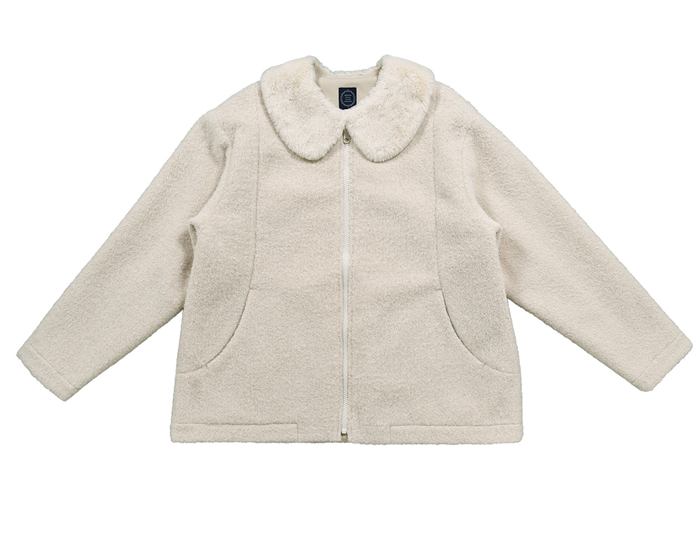 リボンティペット付きノーカラーコート ※ティペットなしです ﾌｧｰﾃｨﾍﾟｯﾄ付きZIPあきﾊｰﾌｺｰﾄ | ノースオブジェクト WEB発注サイト